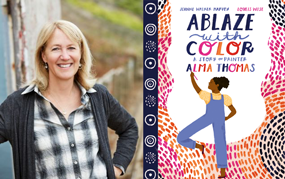 Jeanne Walker Harvey and book Ablaze with Color