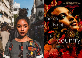Safia Elhillo and book, Home Is Not a Country