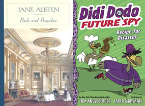 Book covers of Pride and Prejudice, and Didi Dodo Future Spy