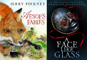 Aeasop's Fables and A Face Like Glass book covers