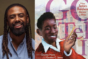 Author Quartez Harris and book Go Tell It: How James Baldwin Became a Writer