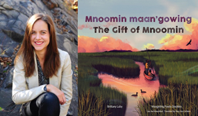 Brittany Luby and book Mnoomin maan'gowing / The Gift of Mnoomin